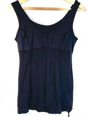 Lululemon Womens Tank Top Draw String Cinch Waist Size 6 Black Yoga Gym